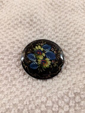 Hand painted Wooden Lapel/Hat Pin